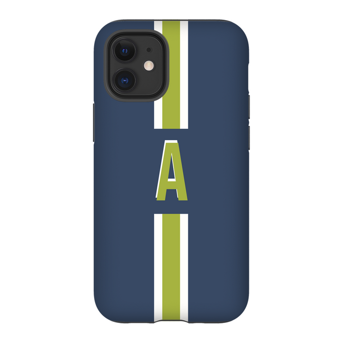 Navy/Green Monogrammed Phone Case
