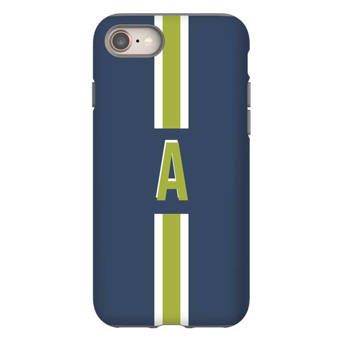 Navy/Green Monogrammed Phone Case