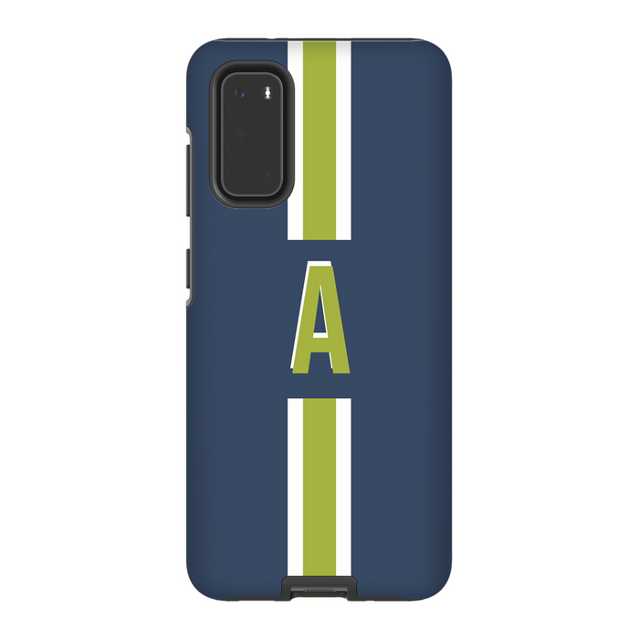 Navy/Green Monogrammed Phone Case