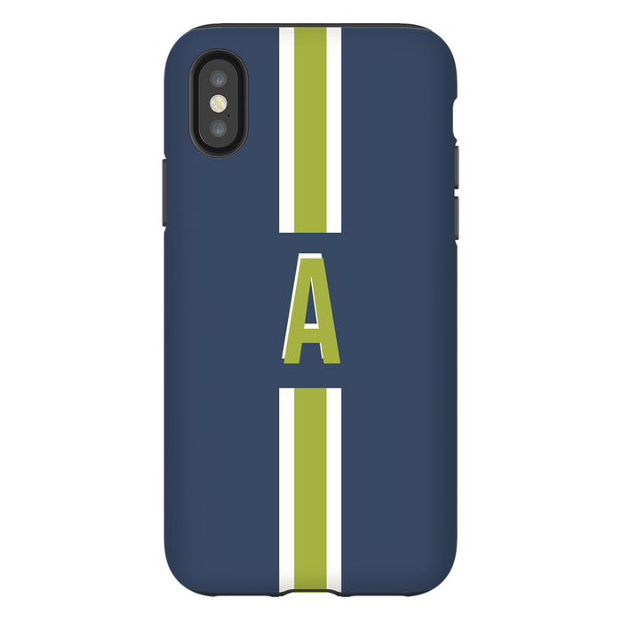 Navy/Green Monogrammed Phone Case