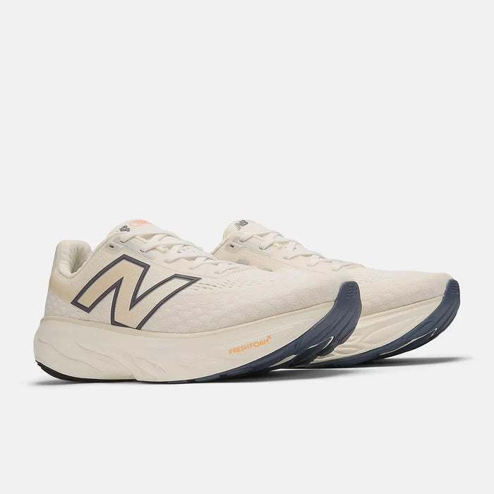 New Balance Men's Fresh Foam X 1080 v14 ( Wide 2E )- Sea Salt/Vintage Indigo/Hot Mango