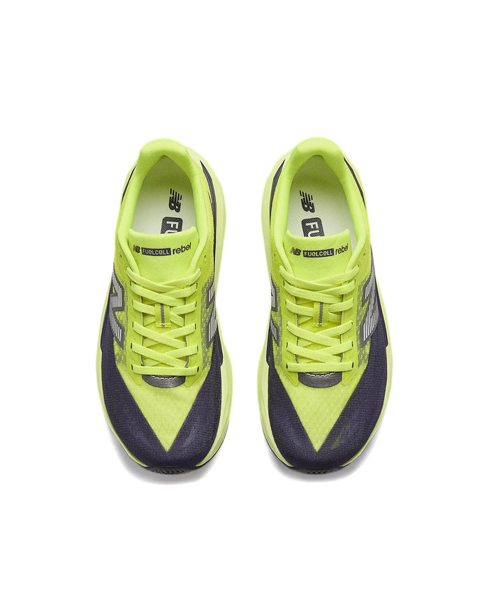 New Balance Women's FuelCell Rebel v5 - Alkaline Green/Boysenberry/Dark Silver Metallic