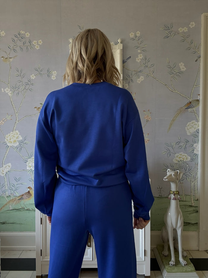 Olive Crewneck Sweatshirt - Cobalt