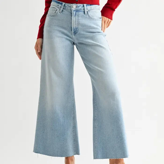 Olive Wide Leg Flare Crop