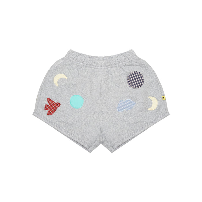 Patch Jeresey Shorts Grey Melange
