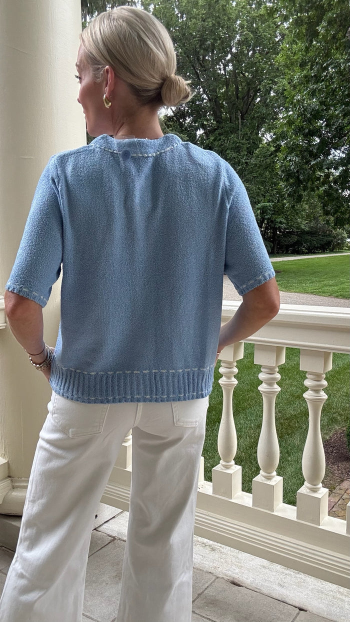 Patricia Stitch Detail Button Down Sweater Cardigan Top