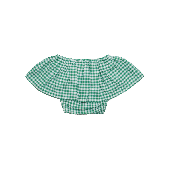 Pequeno Tocon Vichy Frill Bloomers Green