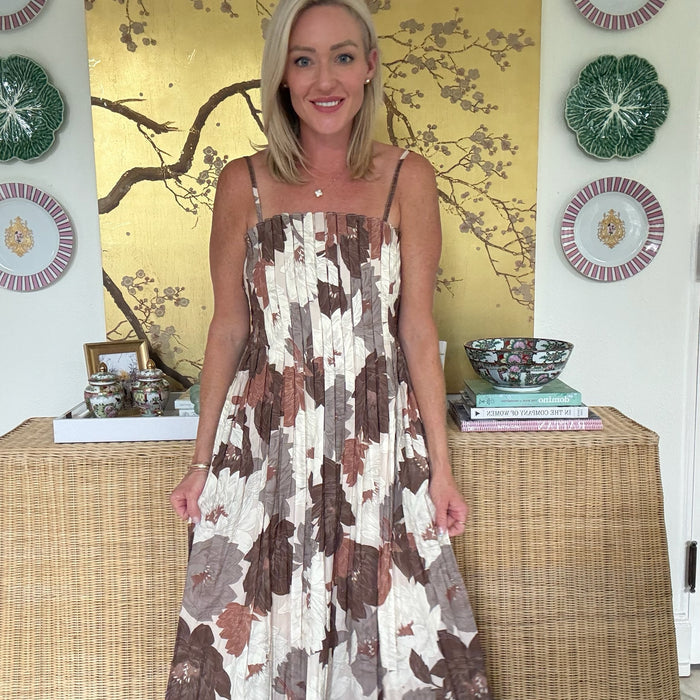 Peter Floral Pleated Dress