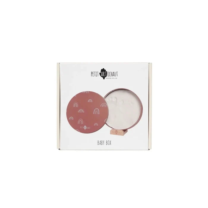 Petit Artichaut Baby Hand & Foot Imprints Round Box - Rainbow Terracotta - ebebek - Black Friday