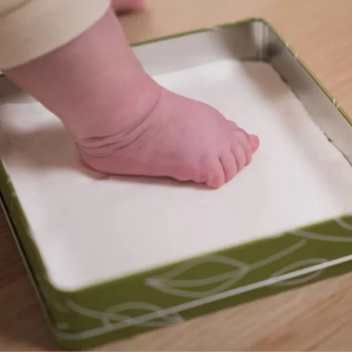 Petit Artichaut Baby Hand & Foot Imprints Square Box - Olive Tree - ebebek - Black Friday