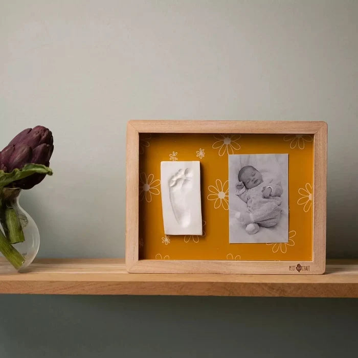 Petit Artichaut Classic Frame with Hand & Foot Imprints - Daisy Ochre - ebebek - Black Friday