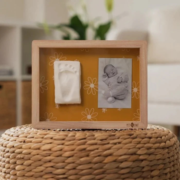 Petit Artichaut Classic Frame with Hand & Foot Imprints - Daisy Ochre - ebebek - Black Friday