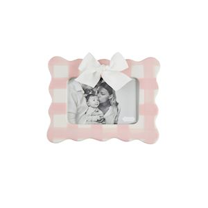 Pink Gingham Bow Frame