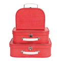 Red Cardboard Suitcase - Set of 3