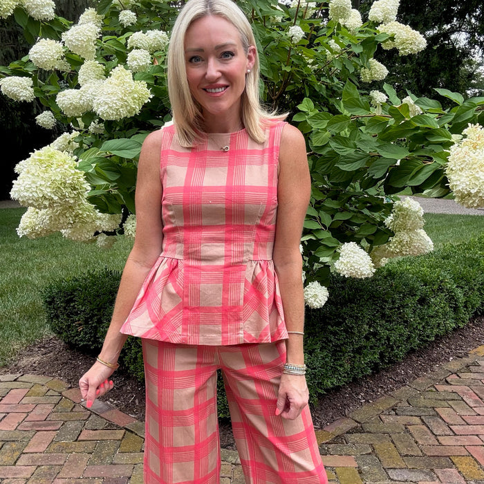 Reese Plaid Peplum Top