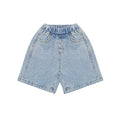 Ribbed Denim Jean Shorts