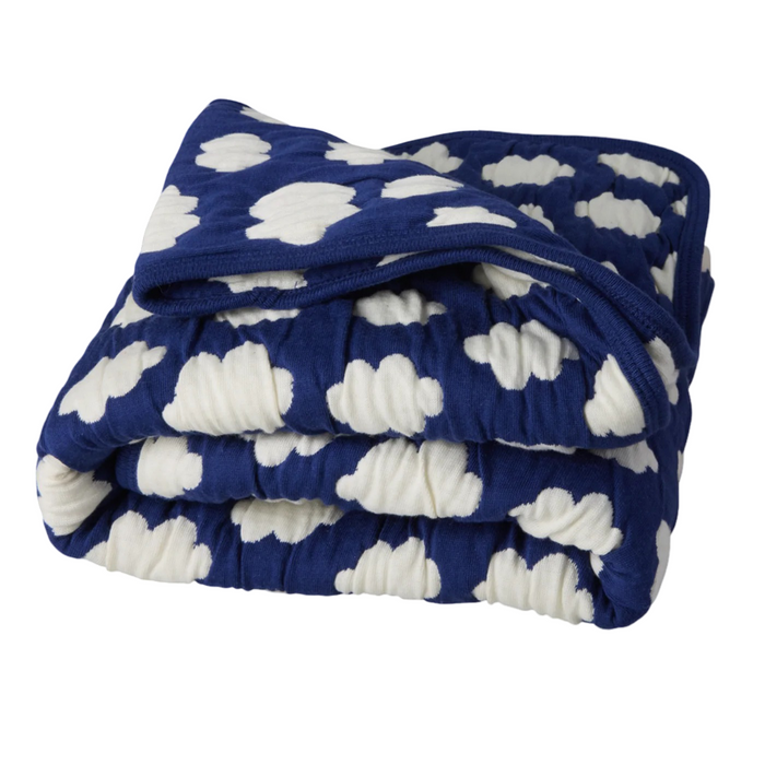 Rice Baby Blanket Blue Clouds