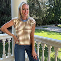 Riley Stripe Contrast Trim Sweater Top