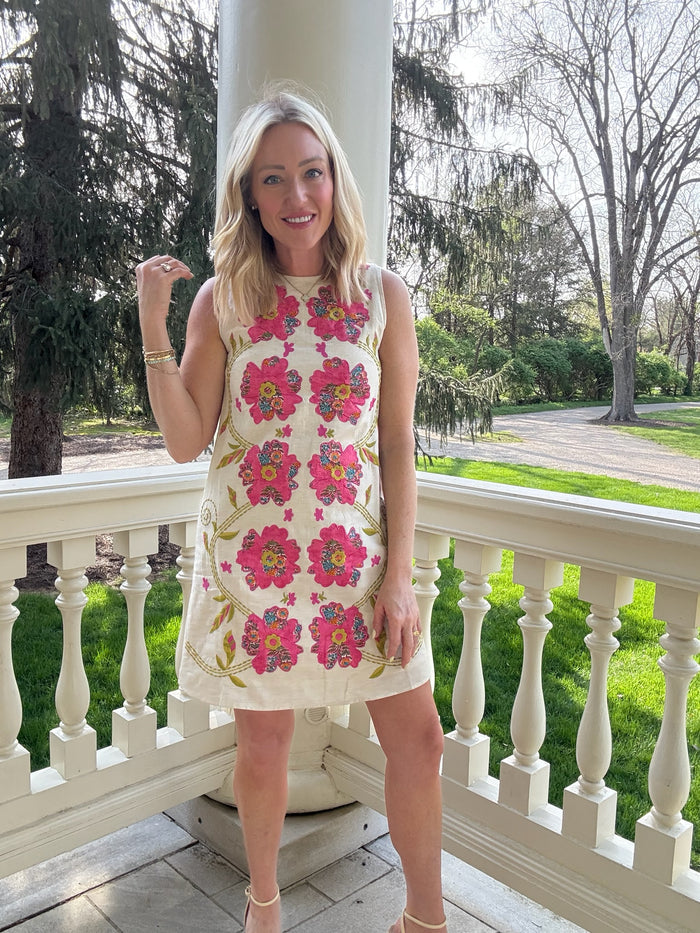 River Floral Embroidery Dress