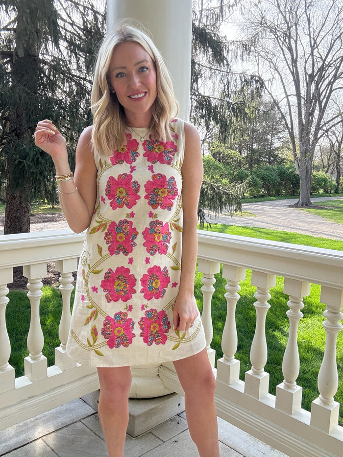 River Floral Embroidery Dress
