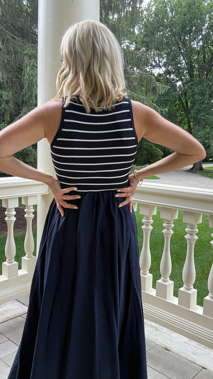 Rosemary Mixed Media Midi Dress