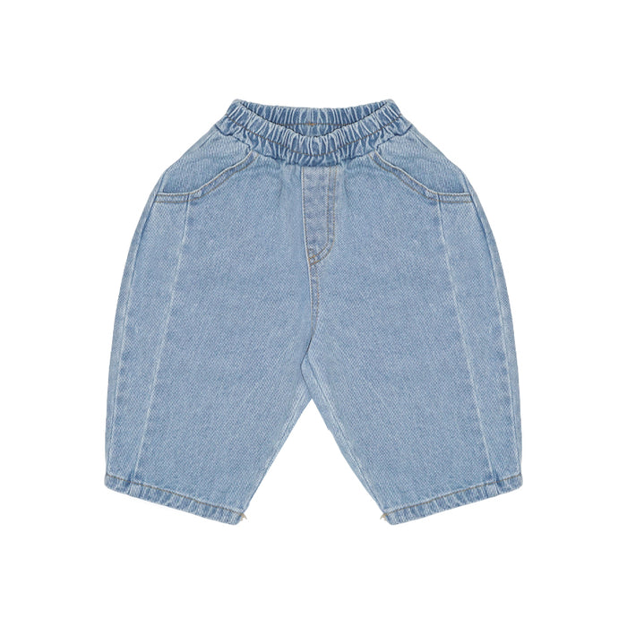 Round Denim Jeans Light Wash