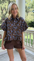 Rylee Floral Print Puff Sleeve Top