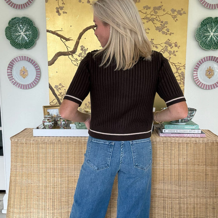 Shelby Short Sleeve Trim Sweater