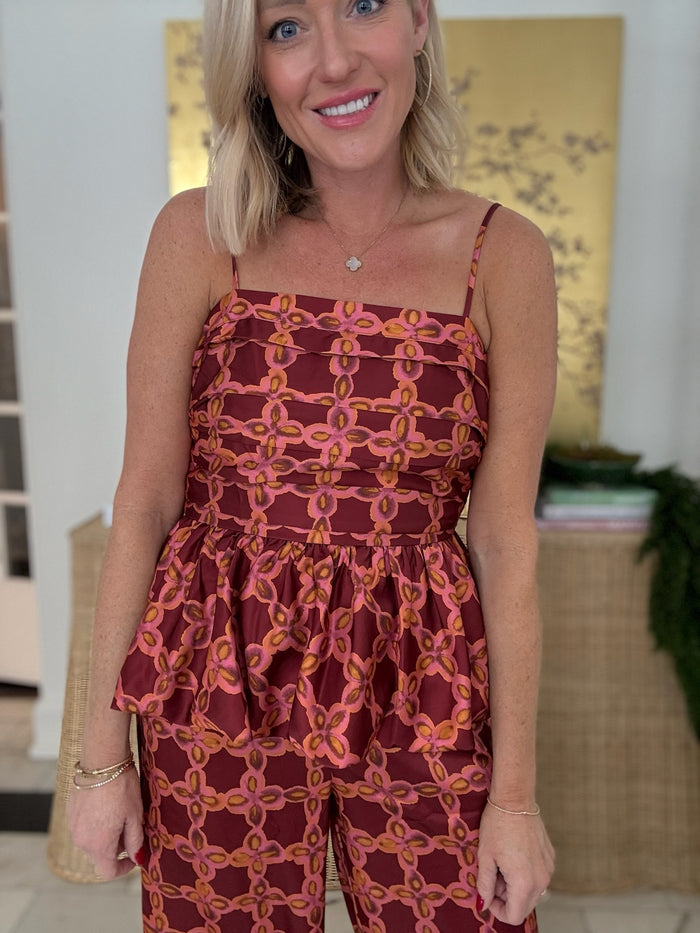 Shirley Geometric Peplum Top