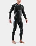 Skins Men's Series 3 Long Sleeve Top - Black/Retro Blue