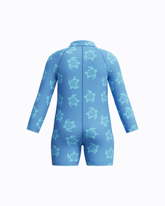 Speedo Infant's (U) L/S Print Zip 1pc Swimsuit - Light Blue
