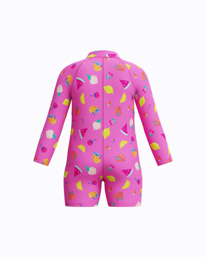 Speedo Infant's (U) L/S Print Zip 1pc Swimsuit - Pink