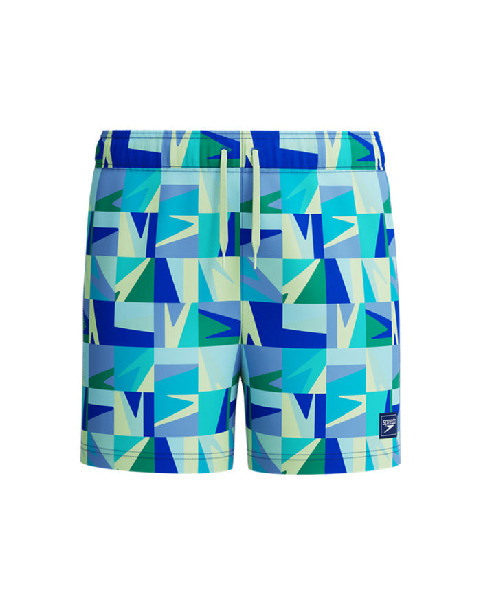 Speedo Junior's (M) Print Volley 13inch Watershort - Blue/Green