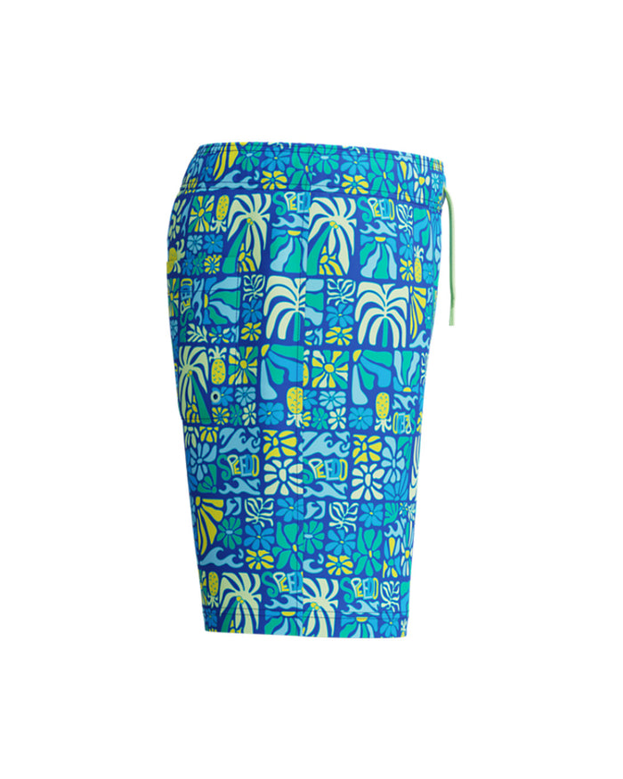 Speedo Junior's (M) Print Volley 15inch Watershort - Blue/Light Green