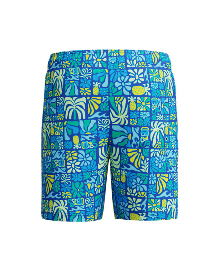 Speedo Junior's (M) Print Volley 15inch Watershort - Blue/Light Green