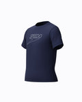Speedo Junior's (U) S/S Logo Rash Guard - Navy