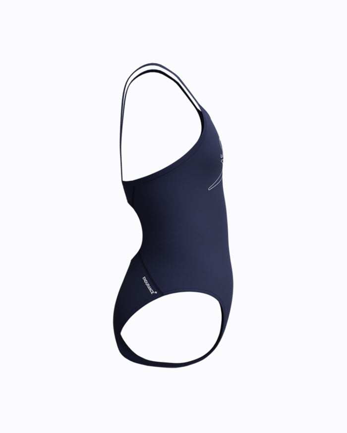 Speedo Junior's (W) Endurance+ Logo Thinstrap 1pc Swimsuit - Navy/Blue