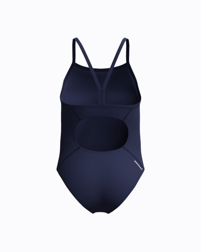 Speedo Junior's (W) Endurance+ Logo Thinstrap 1pc Swimsuit - Navy/Blue