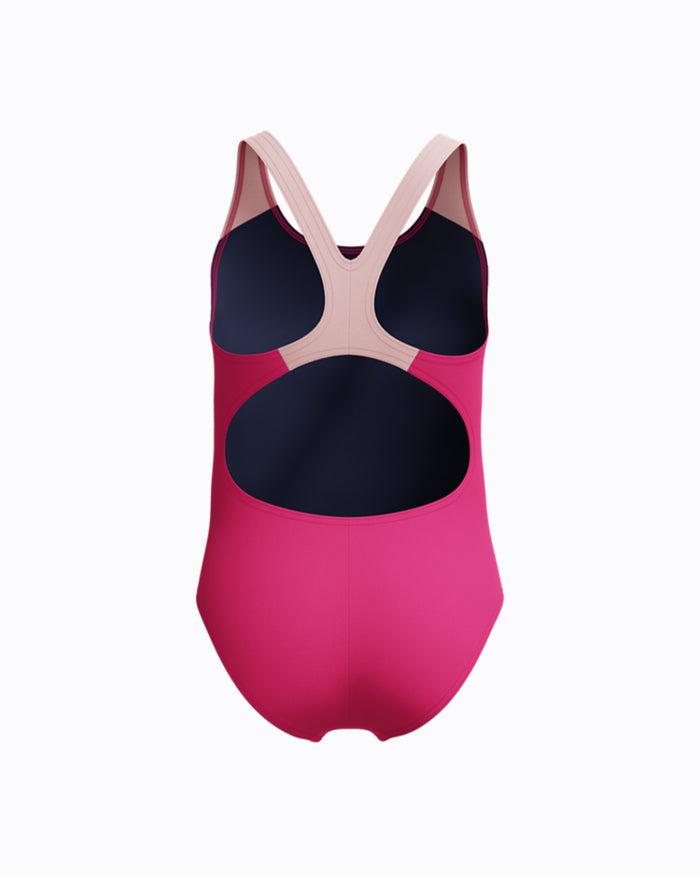 Speedo Junior's (W) ENG Print Splashback 1pc Swimsuit - Dark Pink