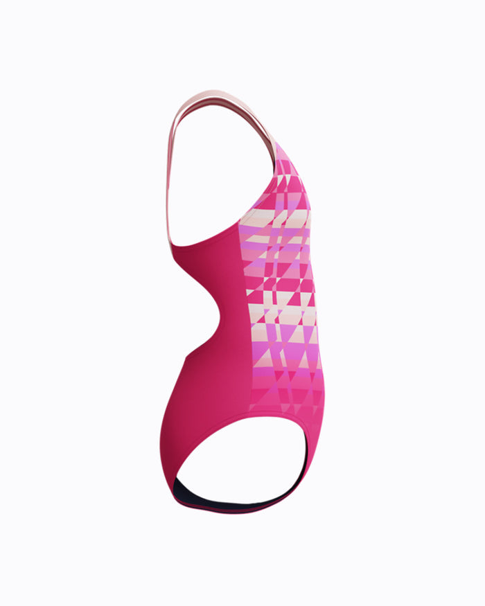 Speedo Junior's (W) ENG Print Splashback 1pc Swimsuit - Dark Pink