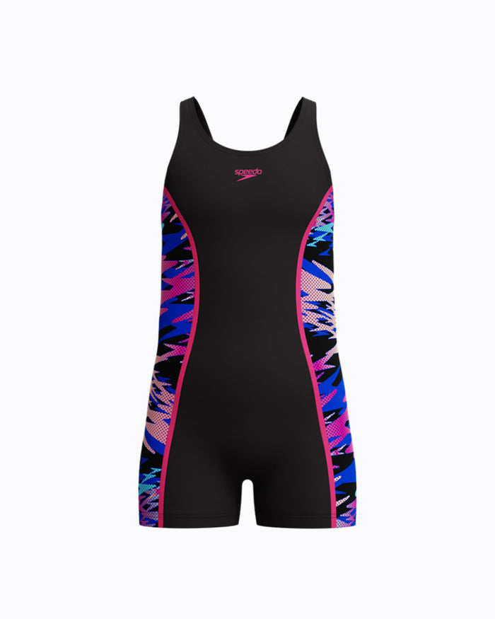 Speedo Junior's (W) Hyperboom Splice Muscleback Legsuit - Black/Pink
