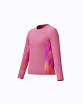 Speedo Junior's (W) L/S Print Splice Rash Guard - Pink/Orange