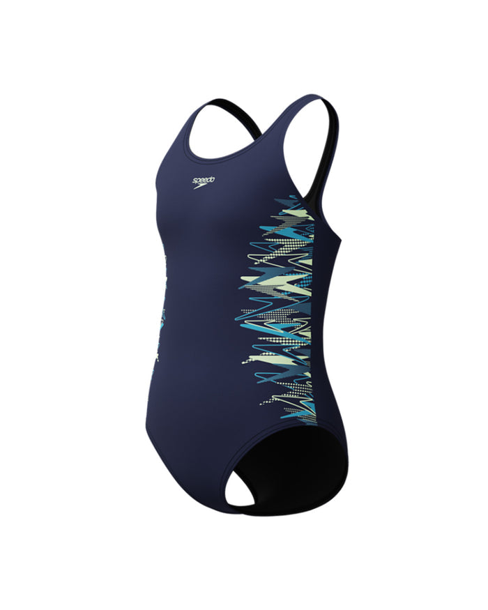 Speedo Junior's (W) Placement Muscleback 1pc Swimsuit - Navy/Green