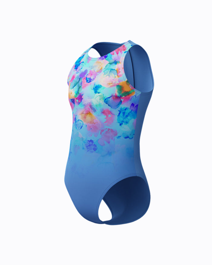Speedo Junior's (W) Print Hydrasuit - Blue/Pink
