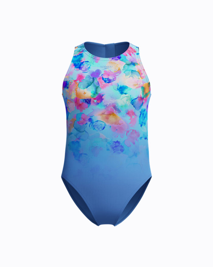 Speedo Junior's (W) Print Hydrasuit - Blue/Pink