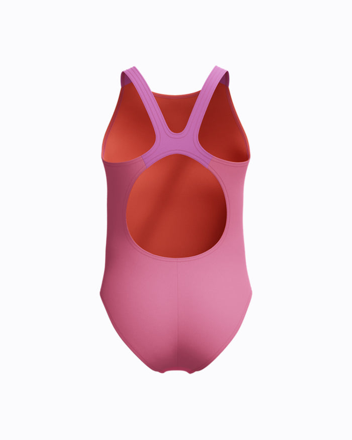 Speedo Junior's (W) Print Pulseback 1pc Swimsuit - Pink/Orange