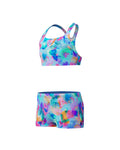 Speedo Junior's (W) Print Racerback 2pc Bikini Set - Light Blue/Pink
