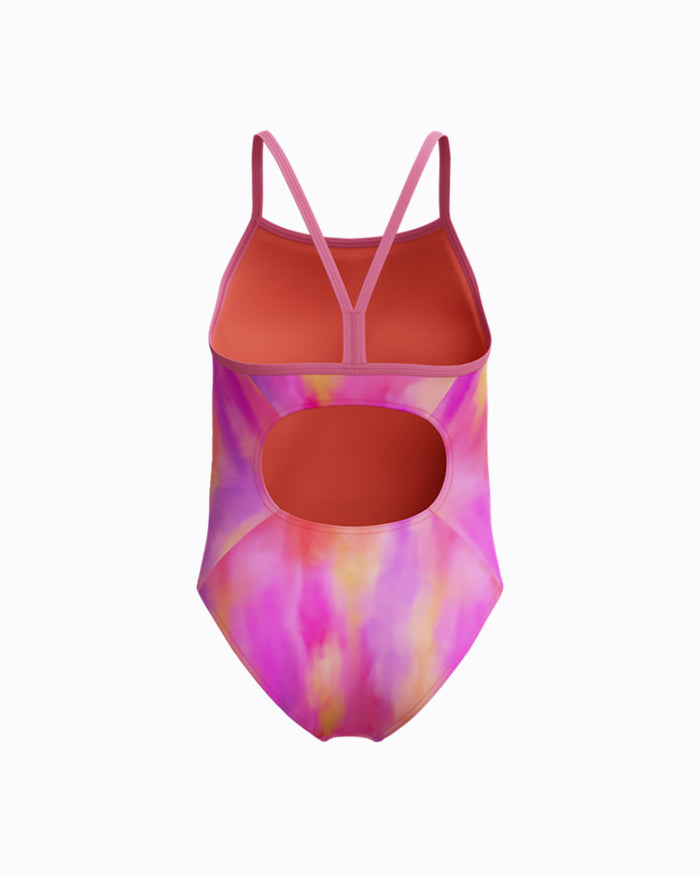 Speedo Junior's (W) Print Thinstrap 1pc Swimsuit - Pink/Orange