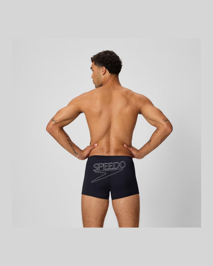 Speedo Men's Endurance+ Logo Aquashort - Black