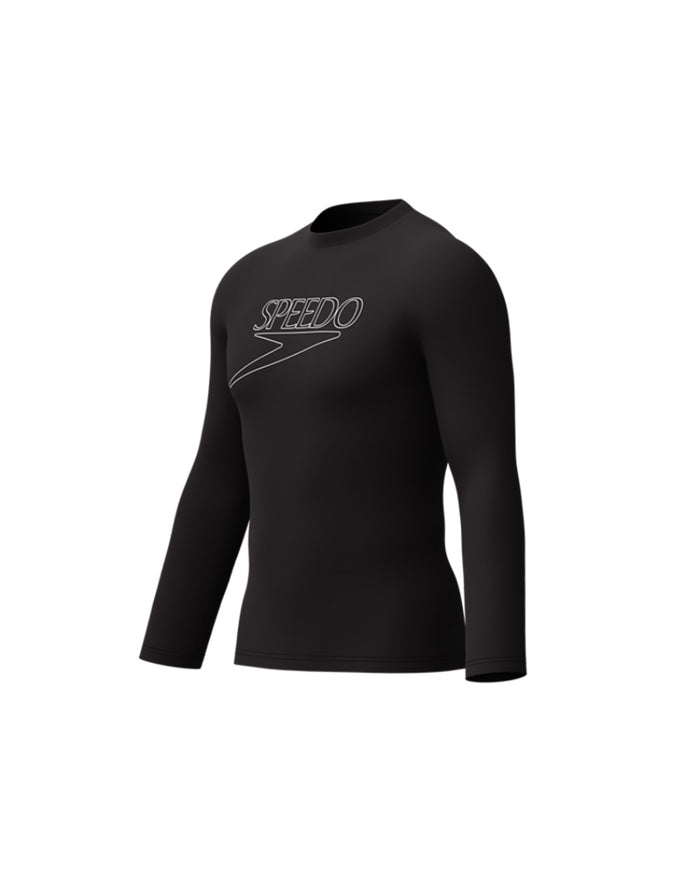 Speedo Men's Endurance+ L/S Classic Logo Rash Guard - Black
